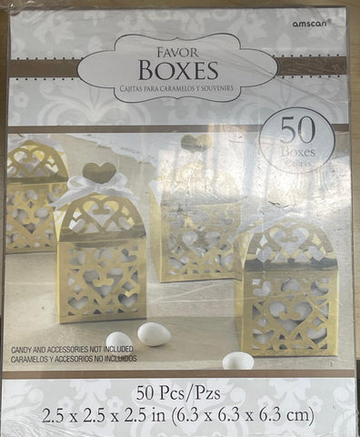 Golden Elegance Favor Boxes